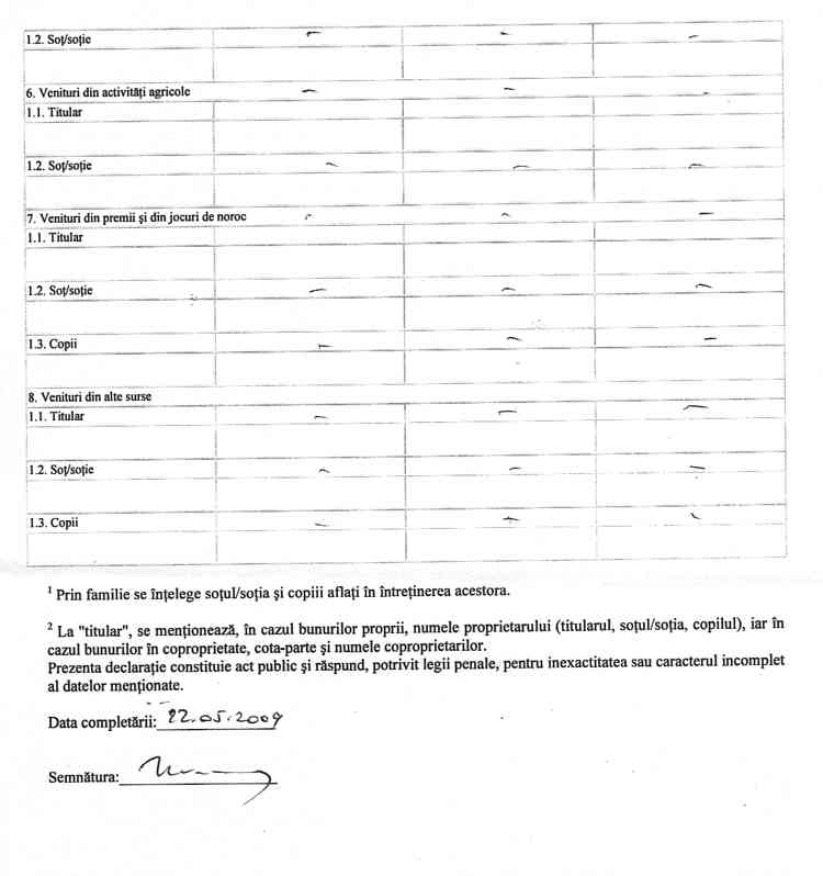 Declaratia de avere si de interese din data 23.03.2009 - pagina 4 din 5