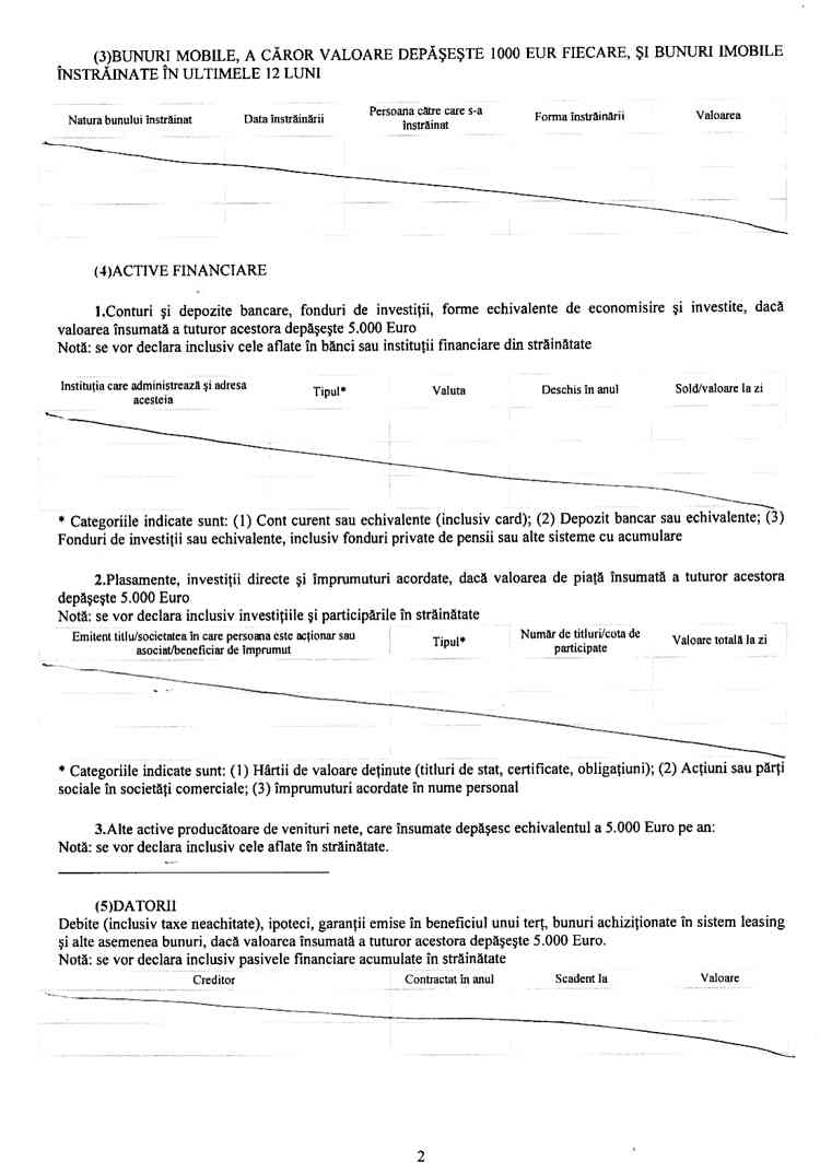 Declaratia de avere si de interese din data 23.03.2009 - pagina 2 din 5