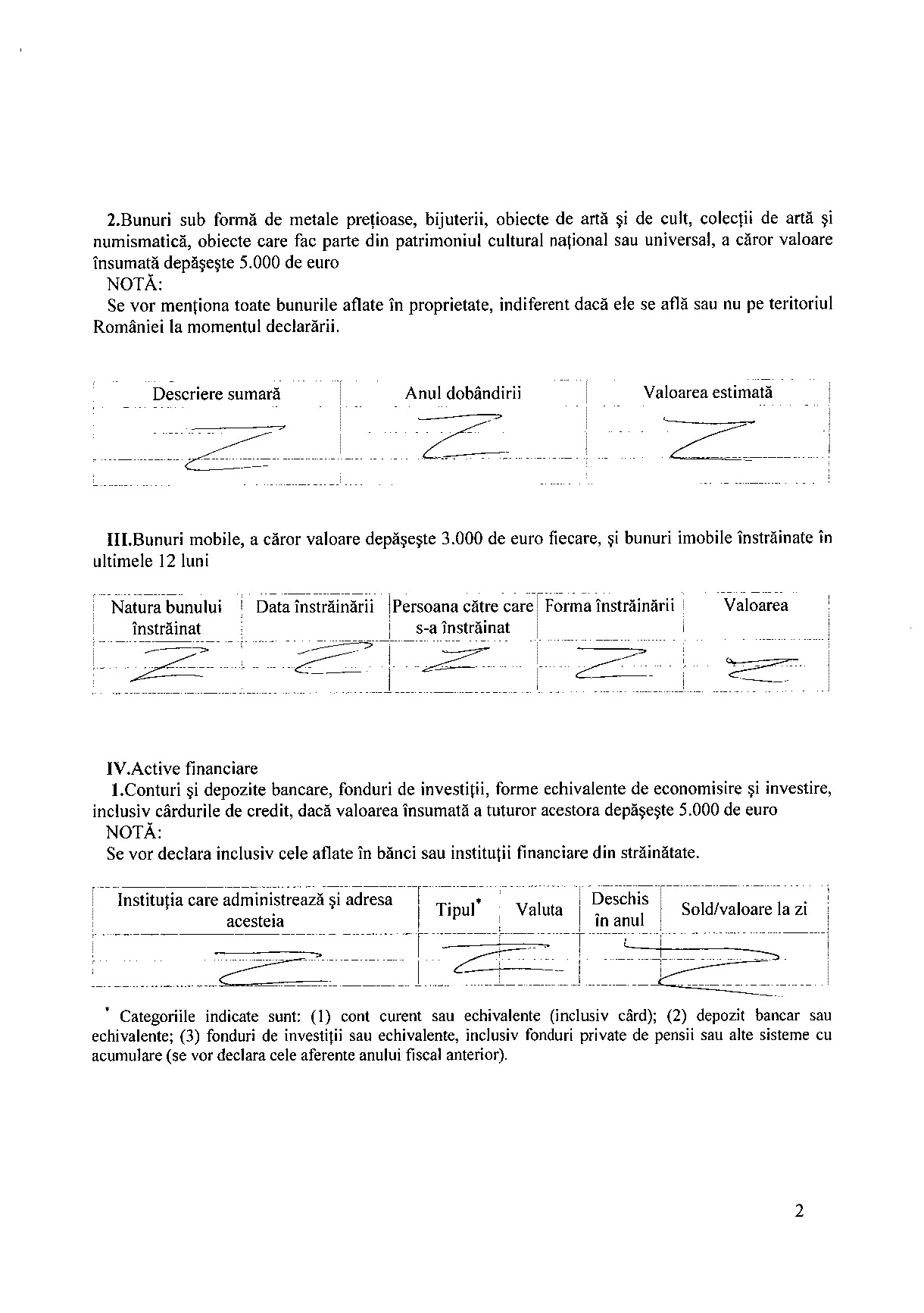 Declaratia de avere si de interese din data 12.07.2012 - pagina 2 din 6